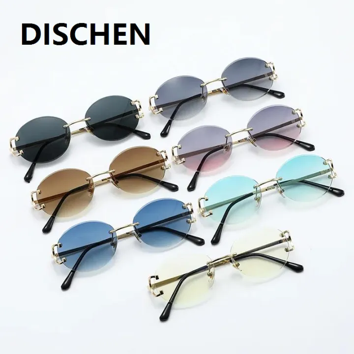 DISCHEN%20New%20style%20Trendy%20Sunglasses%20For%20Woman%20Summer%20Rimless%20Sunglass%20Oval%20Fashion%20Brand%20Designer%20Shades%20Pink%20Women's%20Sun%20Glasses%20UV400%20-%20Image%206
