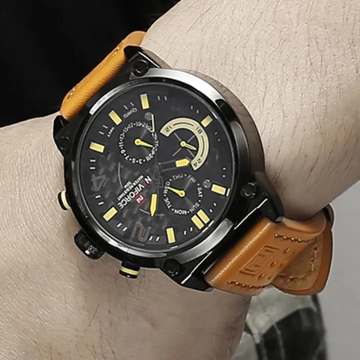 NAVIFORCE%20%20Nf9068%20Chronograph%20Date/Day%20Genuine%20Leather%20Strap%20Edition%20Quartz%20Sport%20Watch%20Relogio%20Masculino%20For%20Men%20-%20Image%208