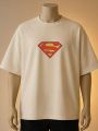 Superman Shield Logo Printed T-Shirt(Brown, Black, Maroon, White, Cream, Blue). 