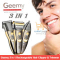 Gemei Gm-595 3 In 1 Hair Clipper, Shaver & Nose Beard Hair Trimmer, Rechargeable Hair & Beard Trimmer GM 595 Geemy. 