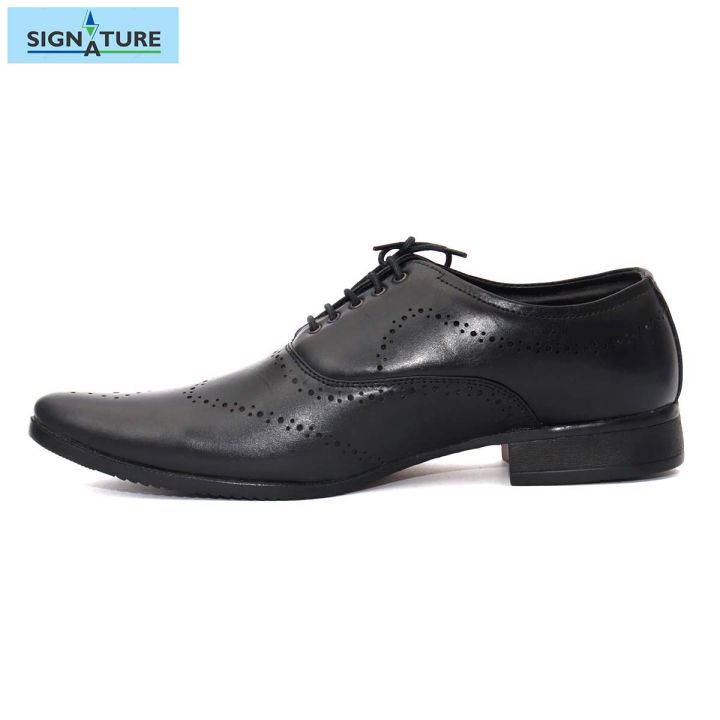 Signature%20Black%20Leather%20Shoes%20For%20Men%20With%20Lace%20(3703)%20-%20Image%204