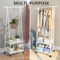 Lightweight Triangle Simple Clothes Hanger Stand Storage Rack Coat Rack With Wheels (Requires self Assembly). 