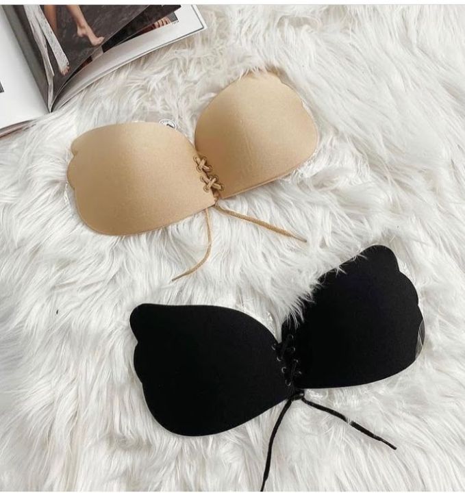 Women's%20Strapless%20Bra%20Self%20Adhesive%20Silicone%20Invisible%20Push-up%20Bras%20Reusable%20Sticky%20Backless%20Women%20Bra%20Black%20Free%20Size%20Thread%20Butterfly%20Black%20-%20Image%203