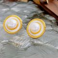 【Mega Sale】Super new retro style high-grade bright natural freshwater pearl earrings s925 silver needle hemp lace. 