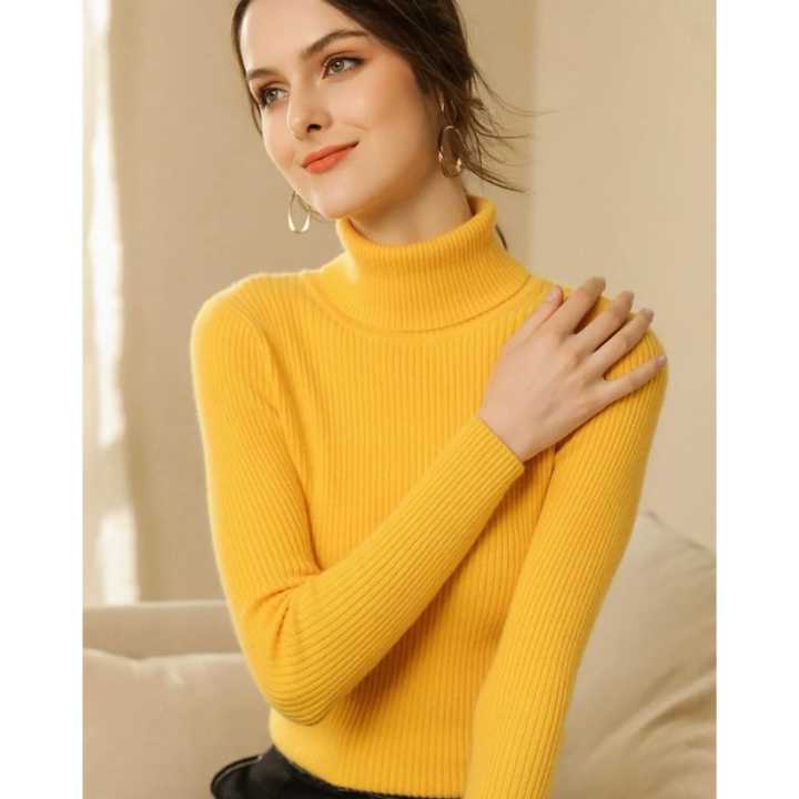 Woolen High Neck Sweater For Women