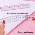 Creative Transparent Ruler With Wavy Line Preventing Myopia Scale Ruler Plastic Drawing Measurement Tool School Office. 