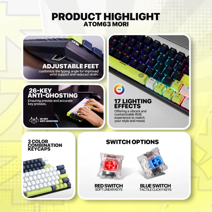 Fantech%20ATOM%2063%20MORI%20EDITION%20Wired%20Mechanical%20Keyboard%20hotswapable%20Keycaps%20computer%20-%20Image%204