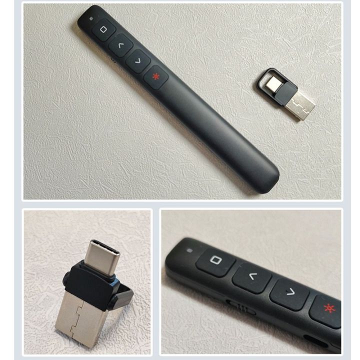 Durable%20Red%20Light%20Wireless%20Presentation%20Clicker%20Rechargeable%202.4GHz%20Presenter%20Remote%20Controller%20USB%20Receiver%20/Bluetooth%20Hyperlink%20PPT%20Slide%20Laser%20Pointer%20Classroom%20-%20Image%204