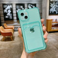 For iPhone 16 15 14 13 12 11 Pro Max XS XR 8 7 Plus for iPhone XS Max 11 13 Pro SE 2020 Shockproof Card Slot Case Cover Clear Camera Protective Shell. 