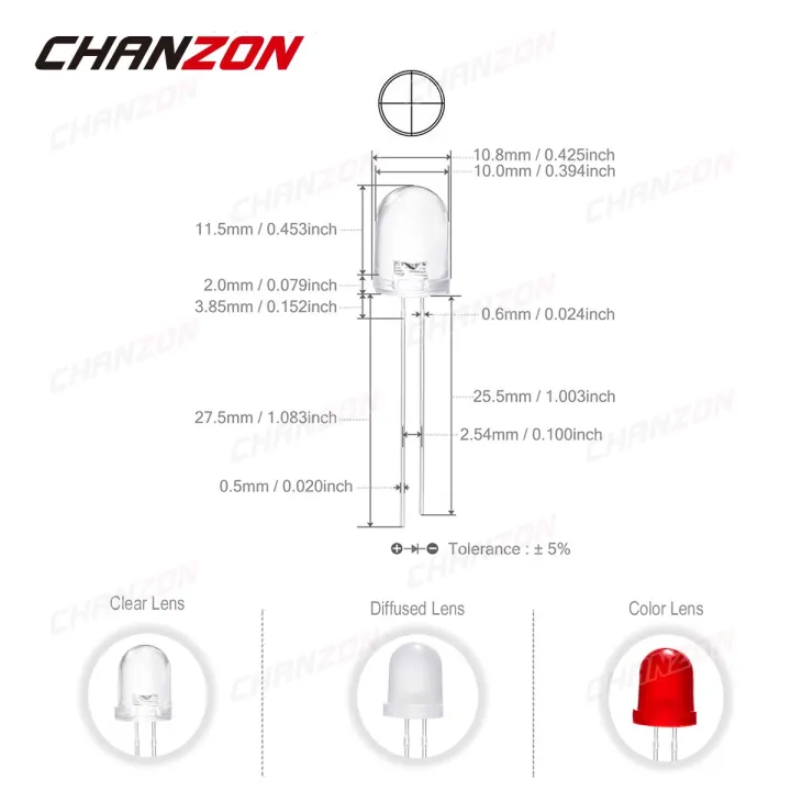 50pcs%2010mm%20LED%20Emitting%20Diode%20Micro%20Indicator%20White%20Red%20Green%20Blue%20Yellow%203V%20DIY%20Circuit%20Transparent%20Diffused%20Arduino%20Bulb%20-%20Image%202
