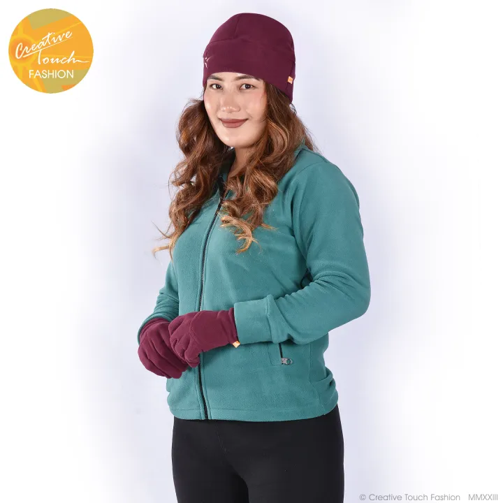 Creative%20Touch%20Fashion%20Petrol%20Blue%20Front%20YKK%20Zippered%20Polar%20Fleece%20Jacket%20For%20Women%20MJK1076%20-%20Image%202