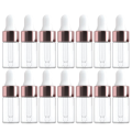 Mini Born 10/20pcs Mini Dropper Bottles Glass Empty Essential Oil AromaNew style therapy Bottles Rose Gold Cap Pipettes Bottles 1ml 2ml 3ml 5ml. 