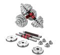 SPN's YORK 20 Kg Adjustable Chrome Dumbbell Set With Barbell Connector | Adjustable Dumbbell With Easy Grip Handle & Barbell Connector - 20Kg. 