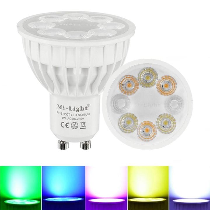 Dimmable GU10 4W Mi Light Wireless RGBCCT LED pot Lightt Lamp