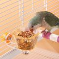 New Magnetic Base Parrot Feeder Transparent Spill-proof Bird Feeding Bowl Plastic Tip-proof Pet Food Container Cage Accessories. 