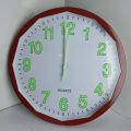 Silent Decor Red Round Dial With Radium Function Wall Clock For Office ,Hotel ,Restaurant, Home , Living Room Sweep Moment ( No Sound). 