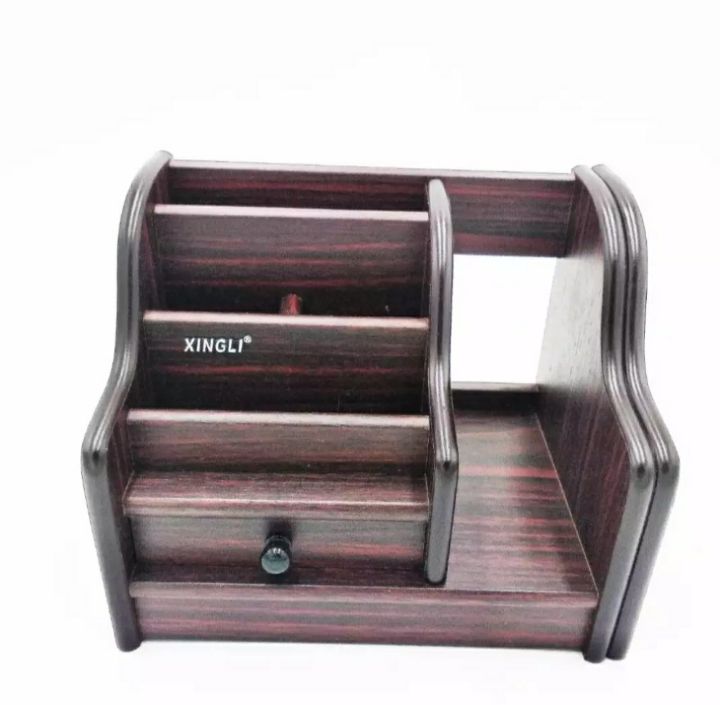 Xingli%20Brown%20Polished%20Multi-Functional%20Wooden%20Pen%20Stand/%20Holder%20/%20Mobile%20Holder/%20Visiting%20Card%20And%20Remote%20Stand%20-%20Image%203