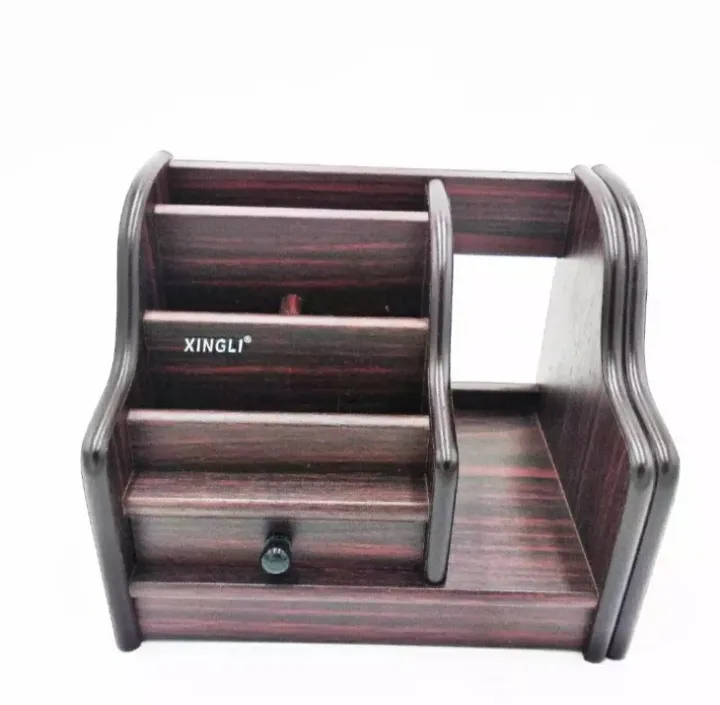 Xingli%20Brown%20Polished%20Multi-Functional%20Wooden%20Pen%20Stand/%20Holder%20/%20Mobile%20Holder/%20Visiting%20Card%20And%20Remote%20Stand%20-%20Image%203