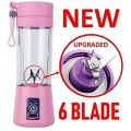 6 Blades Portable Usb Electric Grinder Blender Fruit 400ml Juicer. 