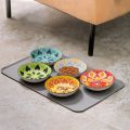 2Pcs Ceramic Flat Dinner Plates Dinnerware Tableware Shallow Bones Cat Bowls Bohemian Style Round Fruit Dish Cat Food. 