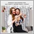 Metallic Foil Curtains for Party decoration , Selfie Booth , selfie Backdrop and Party events - Set of 3 Pcs. 