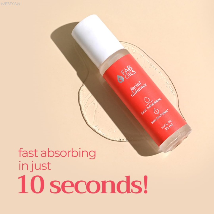 WENYAN Fab Oils Facial Radiance Face Oil for Glowing Skin Even Skin Tone | Ultra Lightweight Oil | 10-Sec Fast Absorption | Enriched with Licorice Pomegranate | 95% Natural | 10 ml (FROM INDIA)SAB