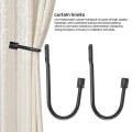 NAMUNY Curtain Holdback, Wall Mounted Curtain Tieback Hooks, Metal Decorative Window Drapery Holder Curtain Hook. 