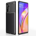 Oppo F19 Pro Plus Carbon Fiber Texture Shockproof TPU Case. 