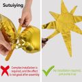 Sutuiying 5pcs 22 inches Golden 4D star burst Luxury cone film balloon decoration set. 