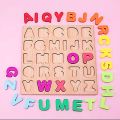 ABC Alphabet Digital Puzzle Wooden Toys Kid Number Letter Shape Matching Jigsaw Board. 