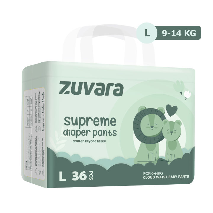 ZUVARA Supreme Diaper Pants - L (Pack Of 36)