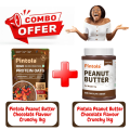Combo Offer Of Pintola Dark Chocolate High Protein Oats 1kg + Pintola Dark Chocolate Peanut Butter Creamy 1kg | Gluten Free, High Fiber & Protein, No Refined Sugar | Pintola | Pintola Oats | Pintola Peanut Butter | Oats Pintola | Peanut Butter Pintola. 