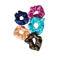 Set Of 5 Different Shades Of Silk Scrunchies. 