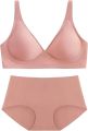 Women's Invisibles Comfort Seamless Bra and Panty Set,Wireless Bra Underwear Matching Lingerie Set. 