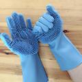 Magic Silicone Dishwashing Gloves Kitchen Tool For Cleaning, Dish Washing, Washing The Car, Pet Hair Care- 1Pair. 
