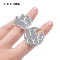 DISICHEN Bargain price Mini Nail Art Color Palette Cute Round/Footprint Design Finger Ring Mixing Color UV Gel Painting Palette Manicure Nail Tools. 
