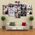 5 Piece Panel BTS Wall Hang Music Canvas Art Print With Wooden Back Frame by Om Suva Trades. 