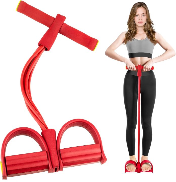 Pedal Resistance Band,4-Tube Elastic Yoga Pedal Multifunction