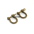 DISICHEN 1pcs Antique Solid brass D bow shackle key chain ring Fob clip connecting hook Leather craft DIY accessories Luxury. 