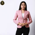 Boss Lady Single Breasted Classic Pink Formal Blazer For Women. 