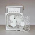 Portable AC Fan: 3 Speeds, 600ML, Colorful Lights. 