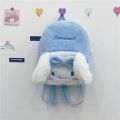 1Pcs Fashionable Kuromi My Melody Cinnamoroll Shoulder Bag Anime Simple Embroidery Handbag Plush Cute Cartoon Backpack for Lady Female Women Girls. 