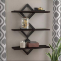 AEROMAX 3 pc Beautiful Wall Home Décor Diamond Shelf Multi Rack In Black. 