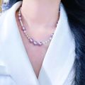 Elegant Purple & White Bead Necklace for Women by Treasure Box Nepal. 