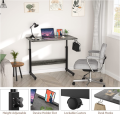 Adjustable Wooden Laptop Table (80x40 cm) with Wheels: Portable Computer Desk for Home Office, Living Room, Bedroom. 