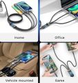 100w Transparent chip 3 In1 super fast charging Data Cable with lighting/Type c/Micro USB. 