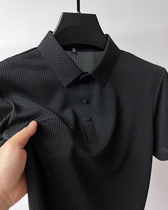 Summer%20Stylish%20Ice%20Silk%20Fabric%20Polo%20T-Shirt%20For%20Men%20-%20Image%202