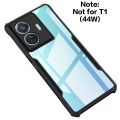 Vivo T1 Pro 5G / iQOO Z6 Pro 5G (All Same Size) Clear Transparent Bumper Black Cover Case -Non Yellowing. 