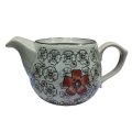 500ml Flower Printed Ceramic Teapot with Stainless Steel Strainer. 