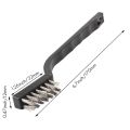 (COKP) 20 Pieces Mini Handle Stainless Steel Wire Bristles Brush Set for Cleaning Welding Slag, Stain and Rust (Silvery). 